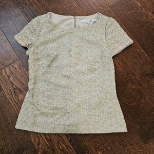 Boden Gold Sequin Blouse Size 2
